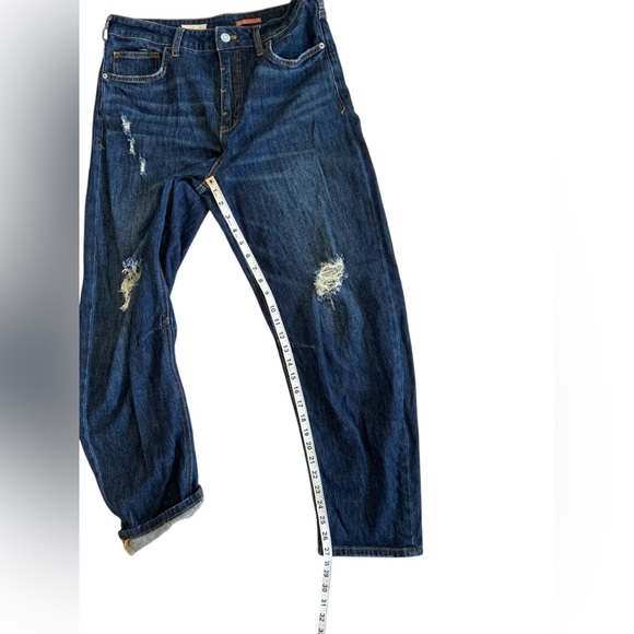 Anthropologie Pilcro Dark Blue Distressed The Bow Boyfriend Jeans 29 - Picture 12 of 14